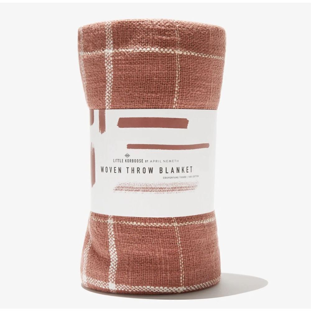 Little Korboose by April Nemeth rust woven throw blanket